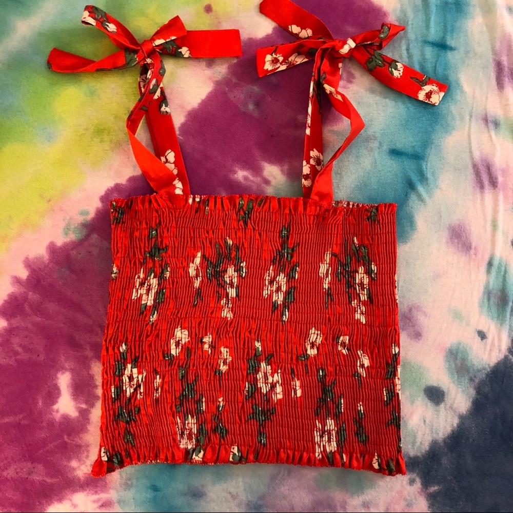 Red Floral Top
